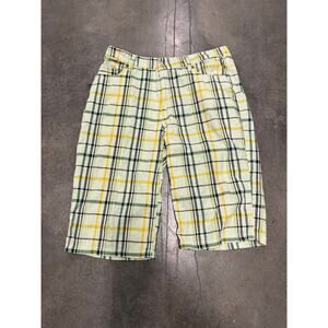 Pepe Jeans London Mens 38 Shorts Plaid 15" Inseam Baggy Y2K Skater Hip Hop
